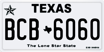 TX license plate BCB6060