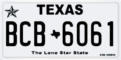 TX license plate BCB6061