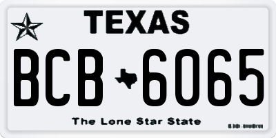 TX license plate BCB6065