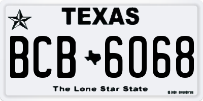TX license plate BCB6068
