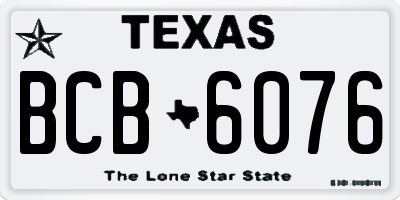 TX license plate BCB6076