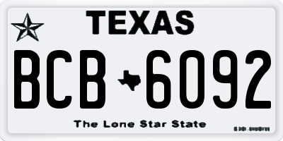 TX license plate BCB6092