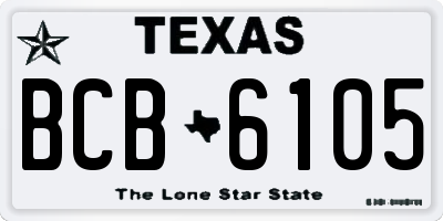 TX license plate BCB6105