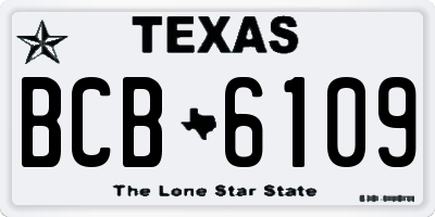 TX license plate BCB6109