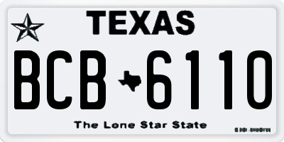 TX license plate BCB6110