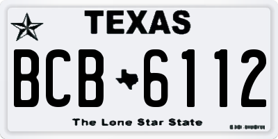 TX license plate BCB6112
