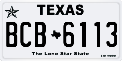 TX license plate BCB6113