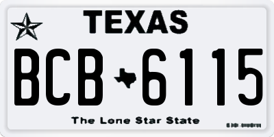 TX license plate BCB6115