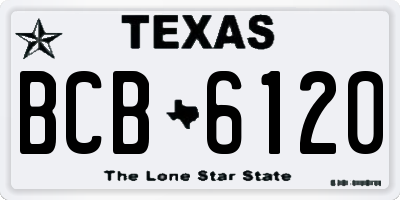 TX license plate BCB6120
