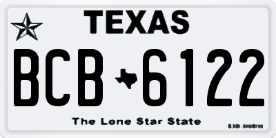 TX license plate BCB6122
