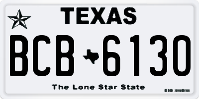 TX license plate BCB6130