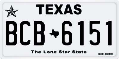 TX license plate BCB6151