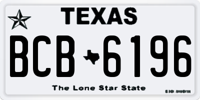 TX license plate BCB6196