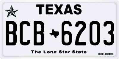 TX license plate BCB6203