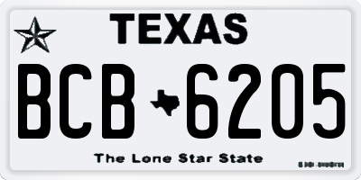TX license plate BCB6205