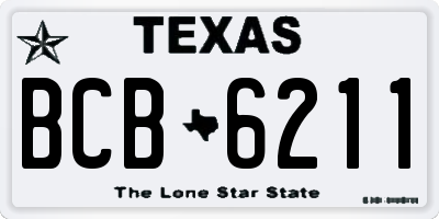 TX license plate BCB6211