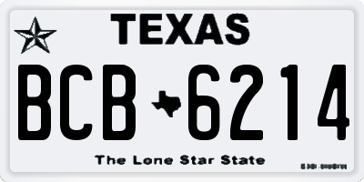 TX license plate BCB6214