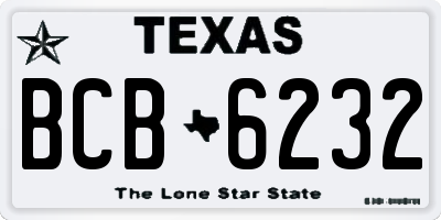 TX license plate BCB6232