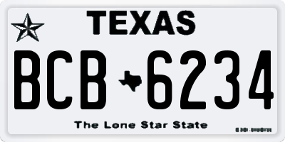 TX license plate BCB6234