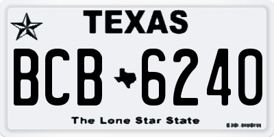 TX license plate BCB6240