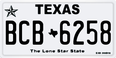 TX license plate BCB6258