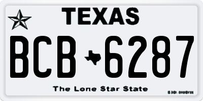 TX license plate BCB6287