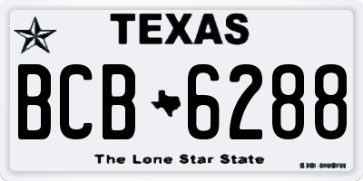 TX license plate BCB6288