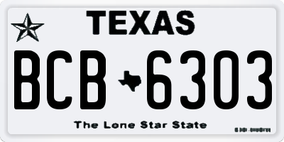 TX license plate BCB6303