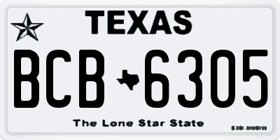 TX license plate BCB6305