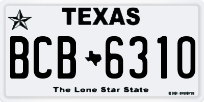 TX license plate BCB6310