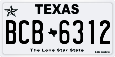 TX license plate BCB6312