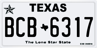 TX license plate BCB6317