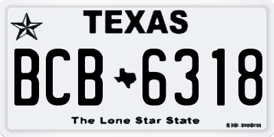 TX license plate BCB6318