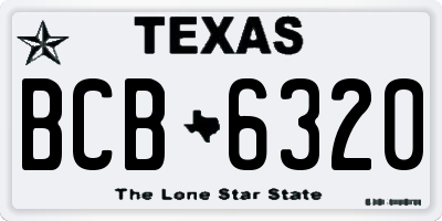 TX license plate BCB6320