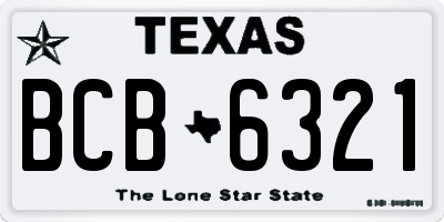 TX license plate BCB6321