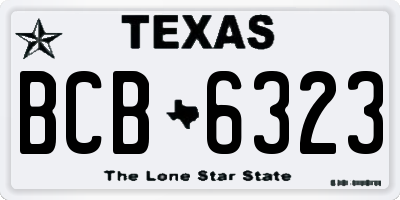 TX license plate BCB6323