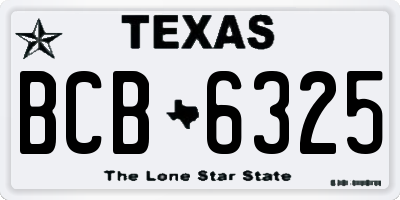TX license plate BCB6325