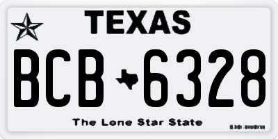TX license plate BCB6328
