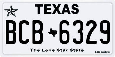 TX license plate BCB6329