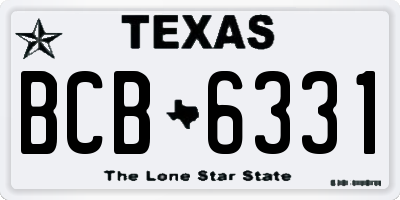 TX license plate BCB6331