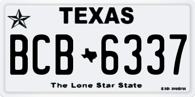 TX license plate BCB6337