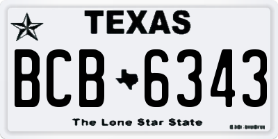 TX license plate BCB6343