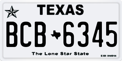 TX license plate BCB6345