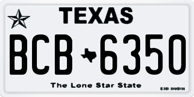 TX license plate BCB6350