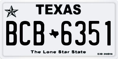 TX license plate BCB6351