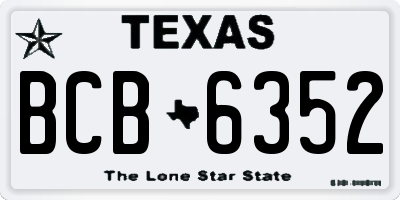 TX license plate BCB6352