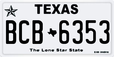 TX license plate BCB6353