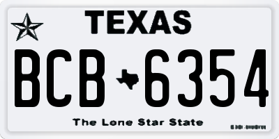 TX license plate BCB6354