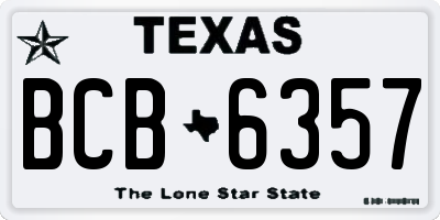 TX license plate BCB6357