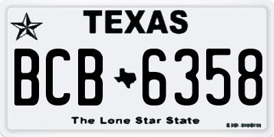TX license plate BCB6358